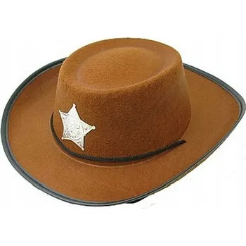 Klobouk Kovbojský klobouk s hvězdou, hnědý, vel. S