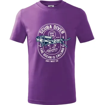 Scuba Diver - Tričko dětské bavlněné - 158 cm/12 let ( Fialová )