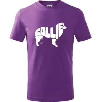 Border kolie písmo v těle - Tričko dětské bavlněné - 98 cm / 2 roky ( Fialová )