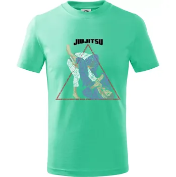 Jiu jitsu triangle - Tričko dětské bavlněné - 98 cm / 2 roky ( Mátová )