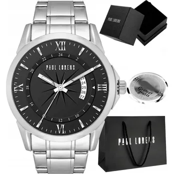 Hodinky Pánské hodinky Paul Lorens TRISTOR s datumovkou - ocelový náramek GRAVÍROVÁNÍ