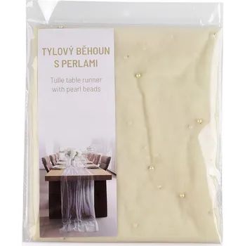 ubrus Tylový běhoun s perličkami 0,8 x 3 m