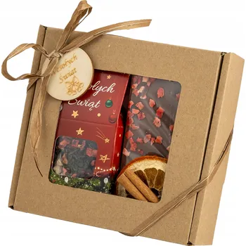 Dárkový koš, vánoční sada - dárek pod stromeček, čaj, čokoláda a skořice