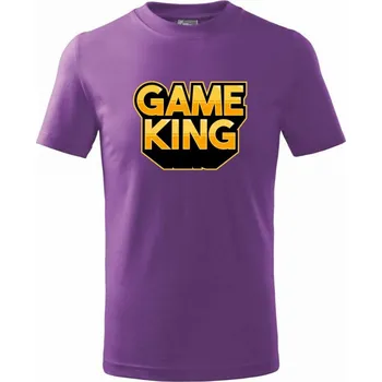 Chlapecké tričko Game king - nápis velký - Tričko dětské bavlněné - 98 cm / 2 roky ( Fialová )