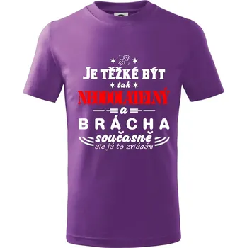 Je těžké být neodolatelný brácha - Tričko dětské bavlněné - 134 cm/8 let ( Fialová )