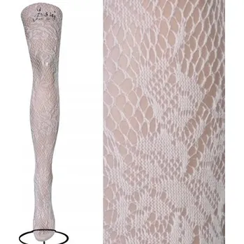 Podprsenka Punčocháče Calzamia FLORAL 40den bílé IVORY velikost 2