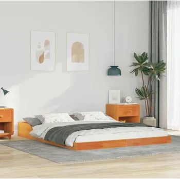 Postel vidaXL Rám postele Voskově hnědá 140 x 220 cm Masivní borové dřevo [873375]