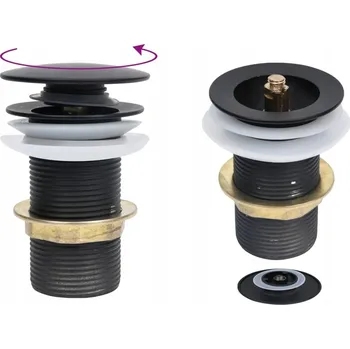 Sifon Zátka umyvadlová výpust Click-Clack kulatý VidaXL černá