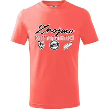 Znojmo město s tradicí - Tričko dětské bavlněné - 98 cm / 2 roky ( Korálová )