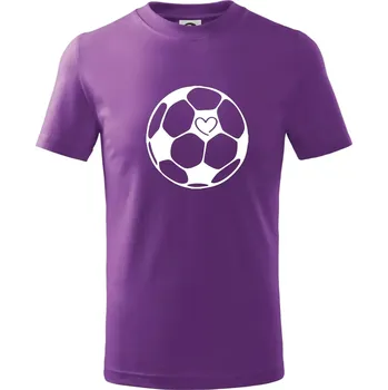 I love fotbal míč - Tričko dětské bavlněné - 134 cm/8 let ( Fialová )