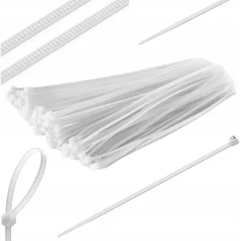 Organizace kabelů Stalco Nylonové stahovací pásky na kabely, bílé, stahovací pásky 4,8x430 mm, 100 ks