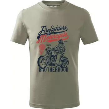 Chlapecké tričko Firefighters Motorcycle - Tričko dětské bavlněné - 98 cm / 2 roky ( Light khaki )