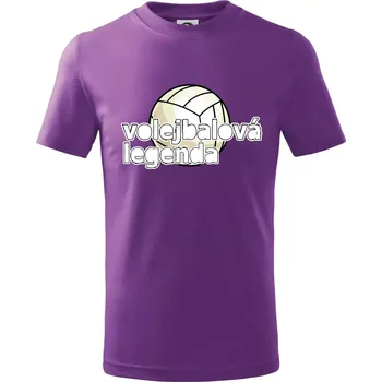 Chlapecké tričko Volejbalová legenda - bílé písmo - Tričko dětské bavlněné - 134 cm/8 let ( Fialová )