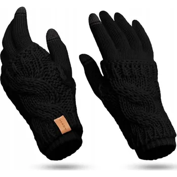 Rukavice NANDY Dámské dotykové rukavice a palčáky 2v1 s copánkovým vzorem, dvouvrstvé, zimní