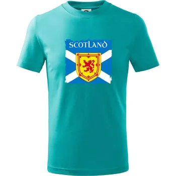 Skotská vlajka s erbem lva - Tričko dětské bavlněné - 98 cm / 2 roky ( Emerald )