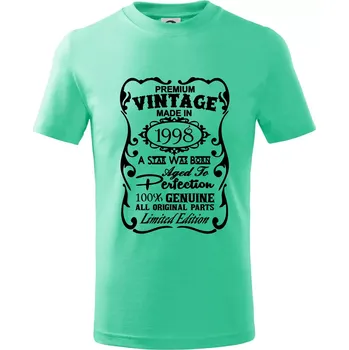 Chlapecké tričko Vintage Etiketa - 1998 - Tričko dětské bavlněné - 98 cm / 2 roky ( Mátová )