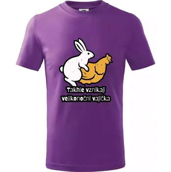 Chlapecké tričko Takhle vznikají velikonoční vajíčka - Tričko dětské bavlněné - 98 cm / 2 roky ( Fialová )