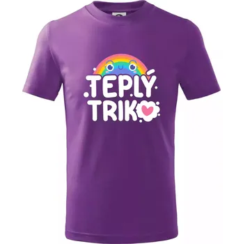 Teplý triko - Tričko dětské bavlněné - 104-110cm / 3-4 roky ( Fialová )
