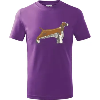 Chlapecké tričko Vintage Springer spaniel - Tričko dětské bavlněné - 122 cm/6 let ( Fialová )