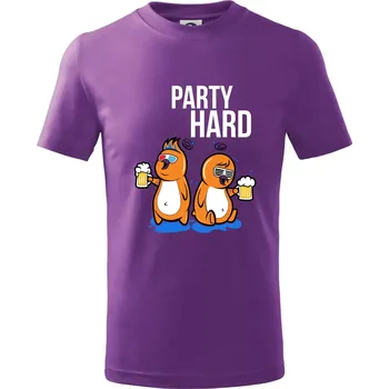 Party hard ptáci - Tričko dětské bavlněné - 104-110cm / 3-4 roky ( Fialová )