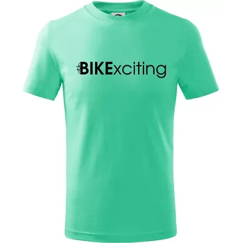 Bike nápisy Bikexciting - Tričko dětské bavlněné - 98 cm / 2 roky ( Mátová )