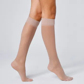 Dámské punčochy Sada 2 párů punčochových podkolenek s kompresní podporou 40 DEN, pro úlevu těžkých nohou světle béžová 38/39