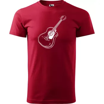 Pánské tričko Sablio Tričko s potiskem Kytara - červené S