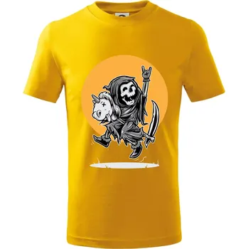 Chlapecké tričko Jednorozeč vs. smrtka - Tričko dětské bavlněné - 98 cm / 2 roky ( Žlutá )