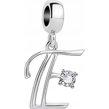Přívěsek Přívěsek na náramek písmeno stříbrné písmeno E zirkon stříbro 925