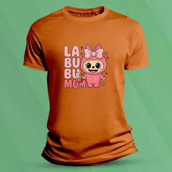 Chlapecké tričko Dětské tričko s potiskem Labubu Mom velikost 116 (5-6 let) Oranžová