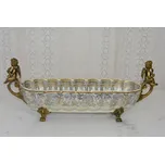 Zámecká mísa s amorky - porcelán + bronz - KRÁSNÁ