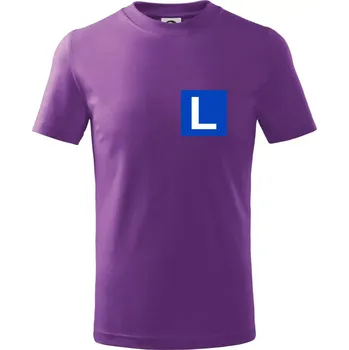 Chlapecké tričko Autoškola nápis - Tričko dětské bavlněné - 104-110cm / 3-4 roky ( Fialová )