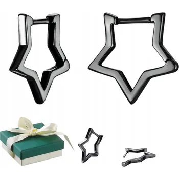 Náušnice Náušnice s hvězdami, černé stříbro 925, hvězdičky, černé zlato