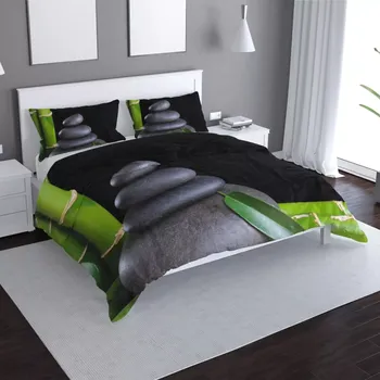 Povlečení Sablio Povlečení Bambus a kameny - 140x220 / 90x70