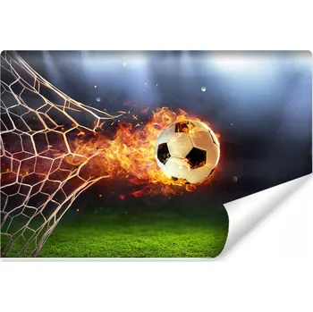 Fototapeta FOTOTAPETA PRO DĚTI FOTBAL SPORT OHEŇ PRO MLÁDEŽ 3D VZOR 270x180