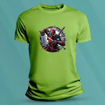 Chlapecké tričko Dětské tričko s potiskem Deadpool katana velikost M Lime