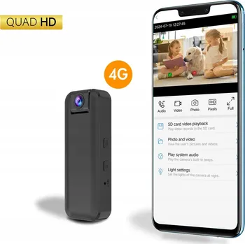 MINI ŠPIÓNÍ KAMERA NOSITELNÁ POLICEJNÍ NA SIM KARTU GSM 4G S KLIPEM