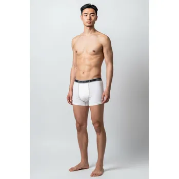 Pánské spodní prádlo nanosilver® Nano boxerky s gumou nanosilver bez zadního švu bílé Velikost: L