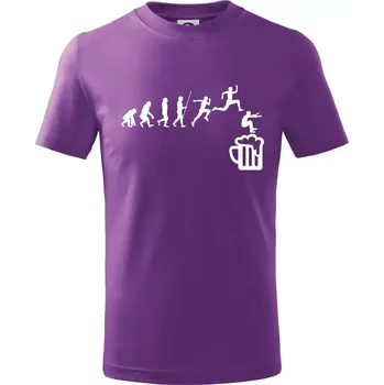 Evoluce pivo skok - Tričko dětské bavlněné - 158 cm/12 let ( Fialová )