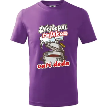 Chlapecké tričko Nejlepší rajskou vaří děda - Tričko dětské bavlněné - 122 cm/6 let ( Fialová )