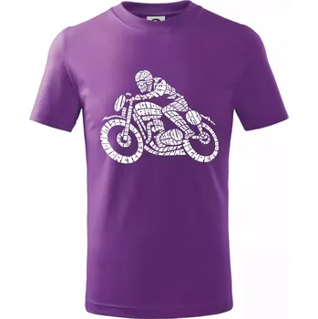 Motorkář nápisy - Tričko dětské bavlněné - 158 cm/12 let ( Fialová )