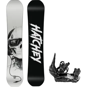 Snowboard Snowboard komplet Hatchey Sillence White + vázání RAVEN S230 Black Velikost: 139 cm, Velikost vázání: M/L