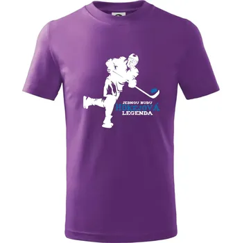 Jednou budu hokejová legenda - Tričko dětské bavlněné - 104-110cm / 3-4 roky ( Fialová )