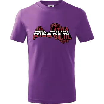 Mapy - názvy měst - Moldávie - Tričko dětské bavlněné - 146 cm/10 let ( Fialová )