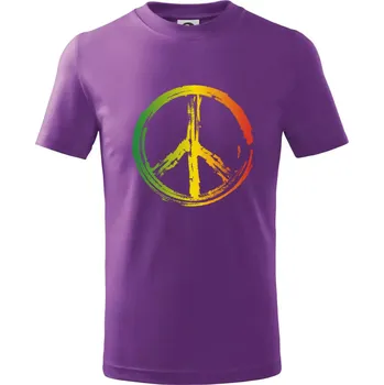 Chlapecké oblečení Peace symbol paint - Tričko dětské bavlněné - 104-110cm / 3-4 roky ( Fialová )
