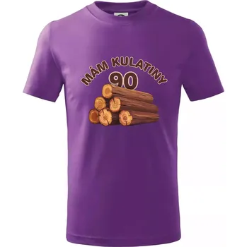 Mám kulatiny 90 - Tričko dětské bavlněné - 104-110cm / 3-4 roky ( Fialová )