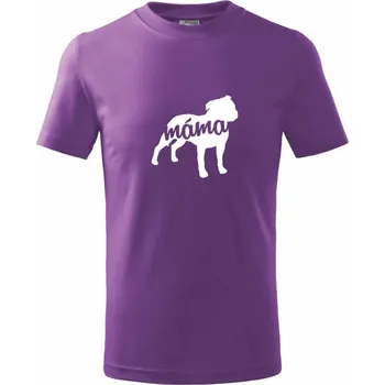 Stafordširský bullteriér máma obrys - Tričko dětské bavlněné - 98 cm / 2 roky ( Fialová )