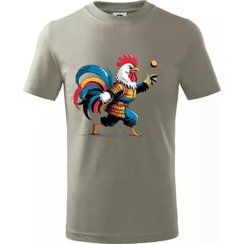 Chlapecké tričko Petanque kohout - Tričko dětské bavlněné - 98 cm / 2 roky ( Light khaki )