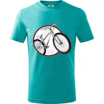 Downhill kolo v kruhu - Tričko dětské bavlněné - 98 cm / 2 roky ( Emerald )