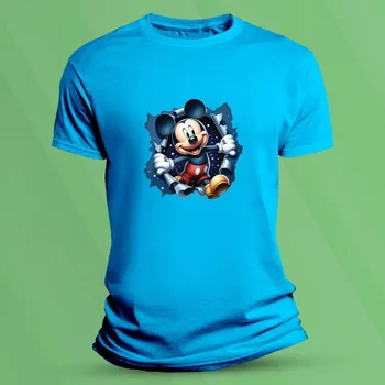 Chlapecké tričko Bavlněné dětské tričko Mickey a hvězdna obloha velikost 152 Azurová